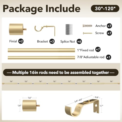 IFELS curtain rod with decorative end caps