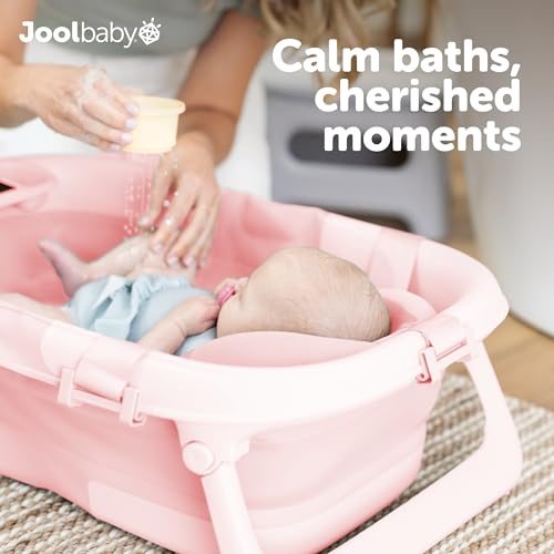 Side view of Jool Baby Foldable Bathtub Pink
