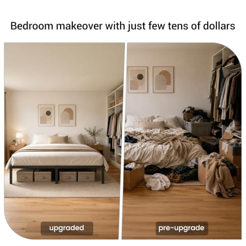 Minimalist black metal headboard view