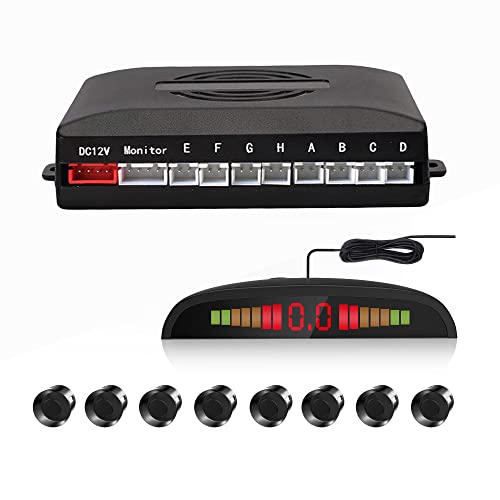 EKYLIN 8 Sensor Car Reverse Parking Radar System black view