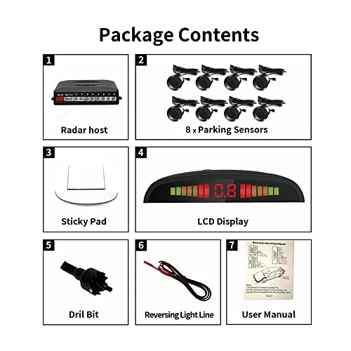 Included sensor cabling and hardware components