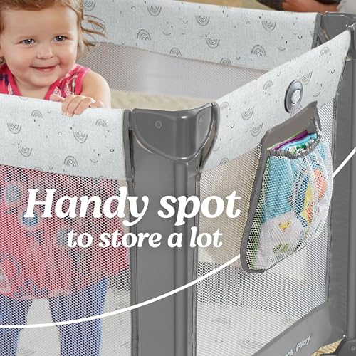 Graco playard with folding feet visible