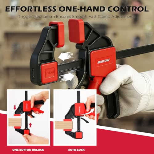 One-handed trigger mechanism on SEDY clamp