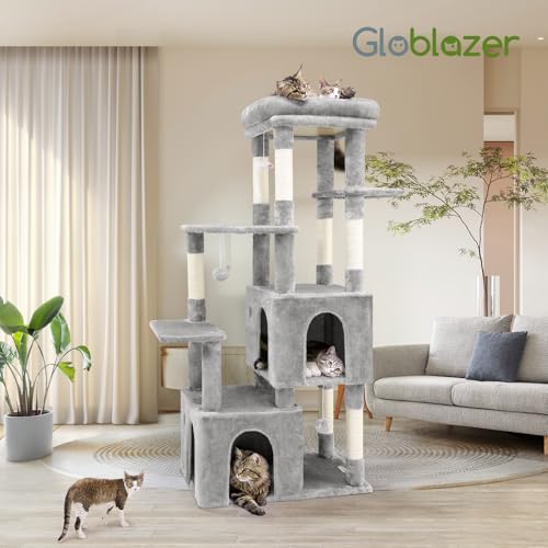 Side profile of 61-inch cat tree