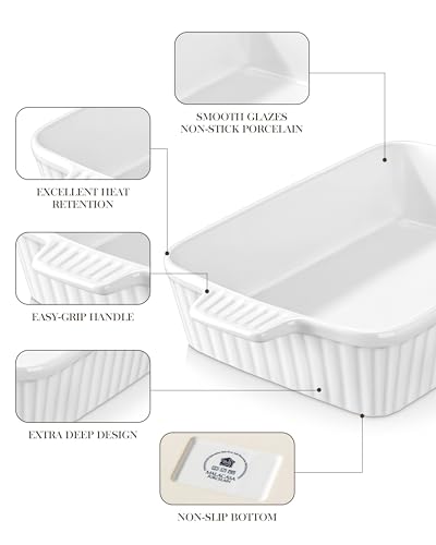 Interior view of the smooth glazed MALACASA casserole dish