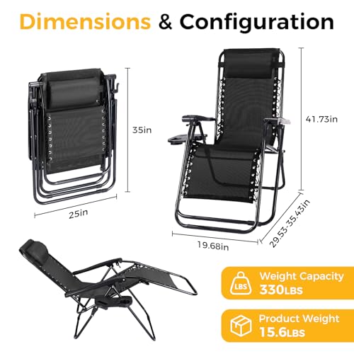 Black zero gravity chair in outdoor patio setting