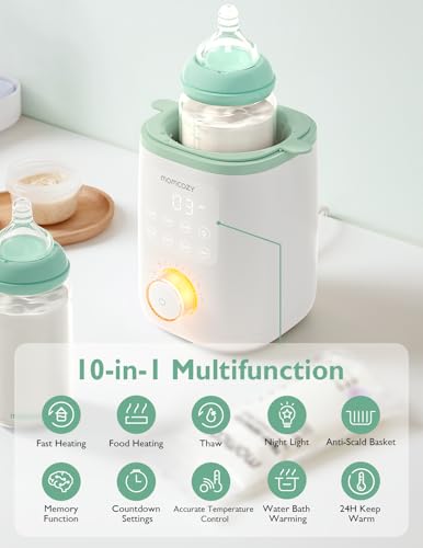 Momcozy heater with baby bottle inserted