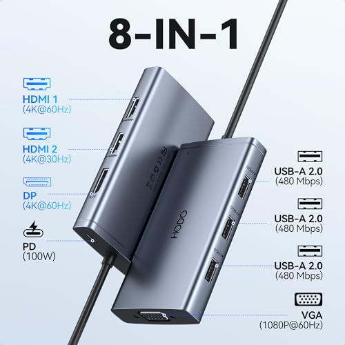 Gray HODO USB C multiport hub