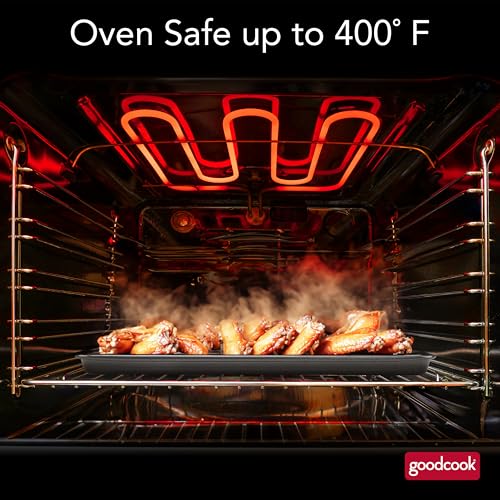 Side profile of baking sheet and rack
