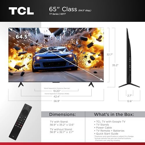 TCL 65T7 side profile