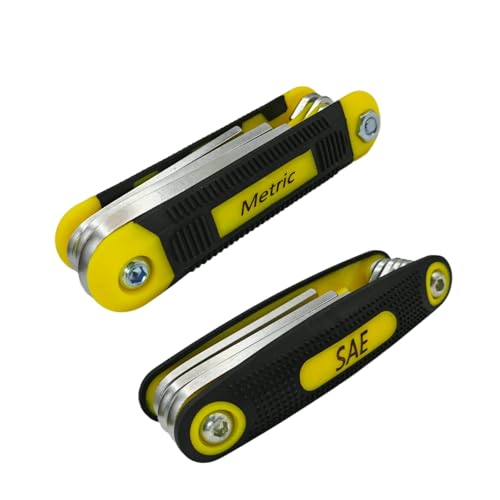 warmtree 17-piece folding Allen wrench set yellow and silver