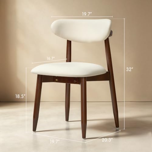 Beige upholstered chair curved backrest