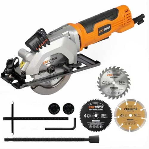 Extbtfor 4.8A Mini Circular Saw in silver and black