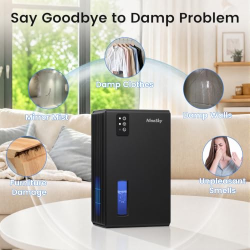 NineSky black dehumidifier with water tank