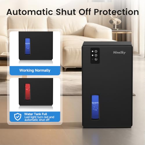 NineSky dehumidifier with colored ambient lighting