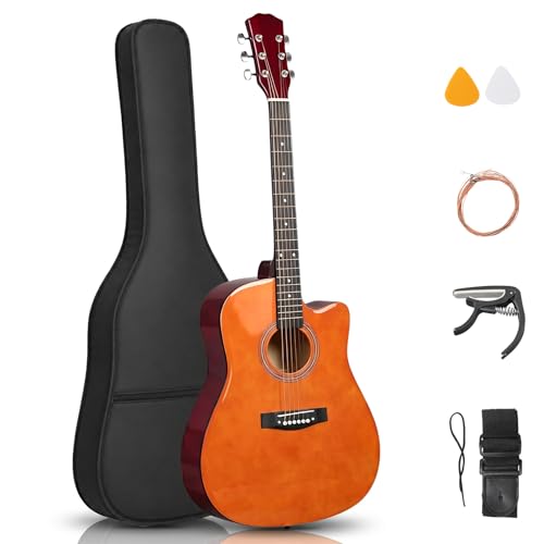 Ktaxon 41 Inch Acoustic Guitar brown front view