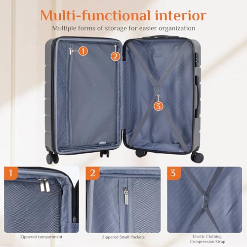 Sweetcrispy luggage with spinner wheels