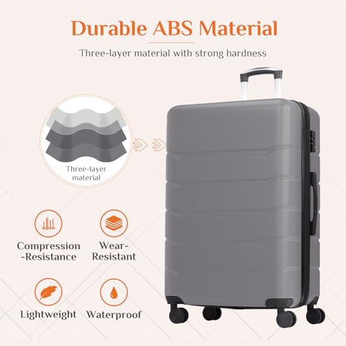 Sweetcrispy expandable travel suitcase side view