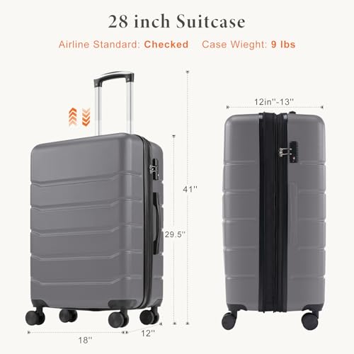 Sweetcrispy Dark Grey checked luggage