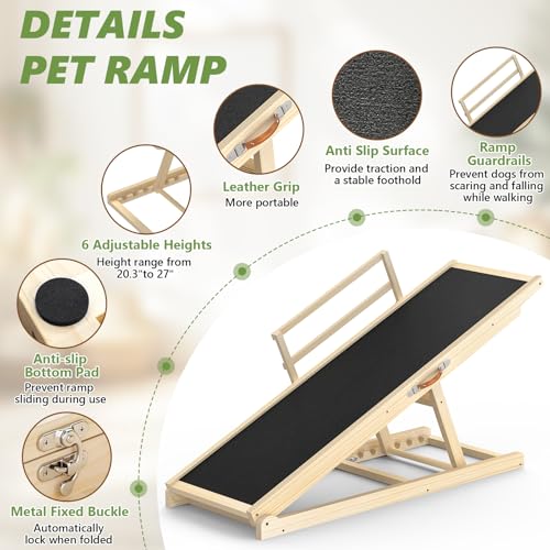 X XBEN foldable pet ramp carpet texture detail