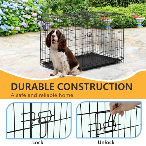 FDW dog crate with leak-proof tray