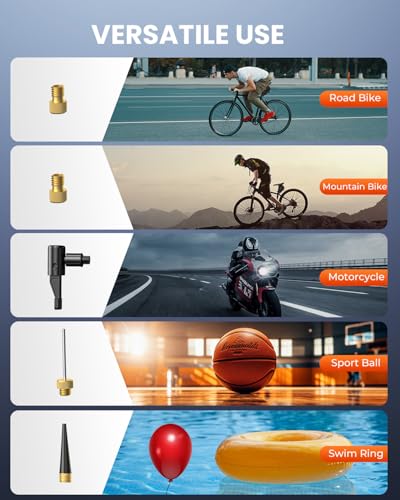 ETENWOLF S0 bike pump with Schrader valve attachment