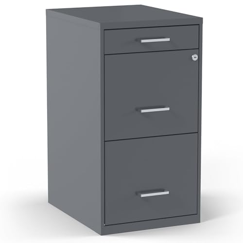 STAPLES 3-Drawer Vertical File Cabinet charcoal