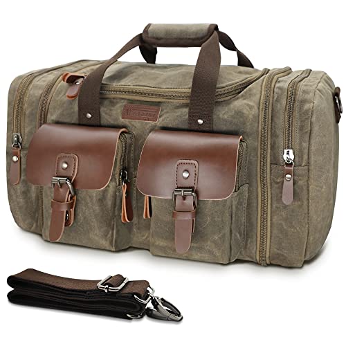 Wildroad Waxed Canvas Duffle Bag, Vintage Grey