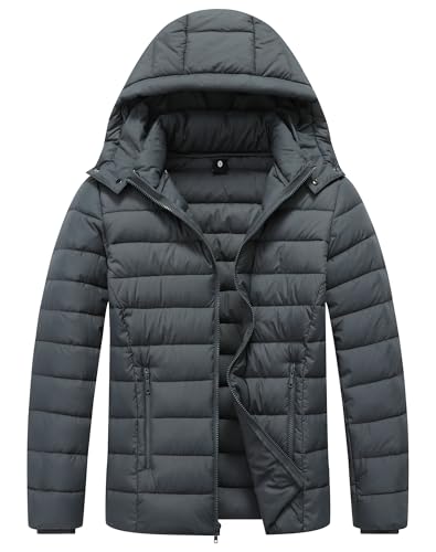ZENOVIX Men’s Quilted Down Coat front view