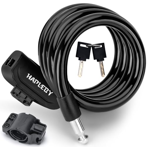Hapleby C-L001 4-foot bicycle cable lock in black
