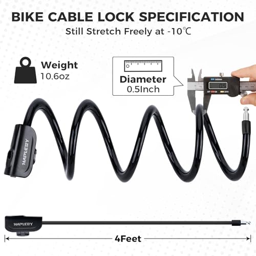 Hapleby bike lock with key inserted into the sliding cover