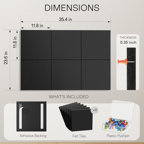 Six pack of MaxGear felt wall panels