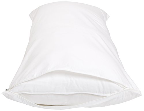 Zipper enclosure detail on white pillow cover