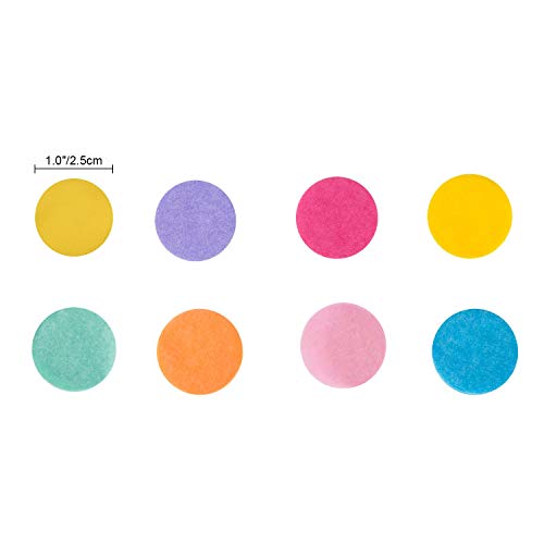 Close up of colorful tissue paper confetti circles