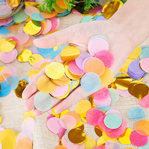 Outus round confetti spread on a decorated party table