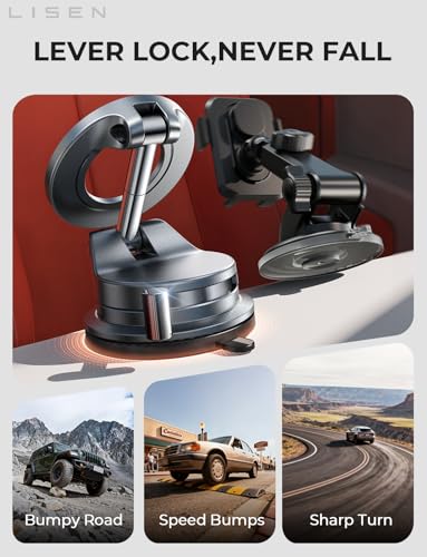 LISEN magnetic car mount installed on dashboard