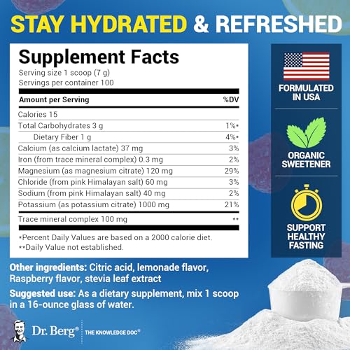 Raspberry & Lemon Flavor Hydration Drink Supplement