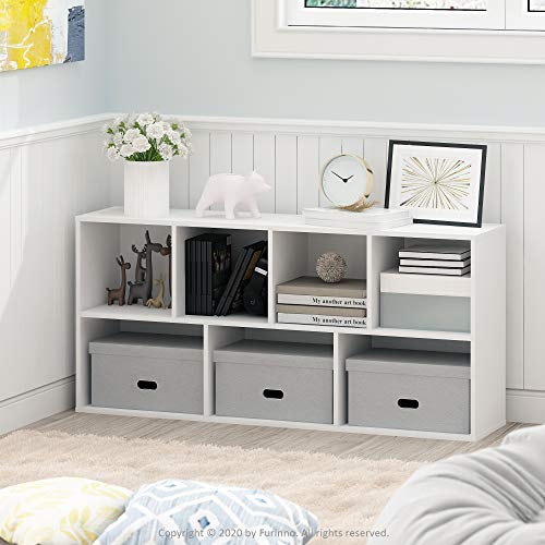 Furinno LUDER white bookshelf in living room