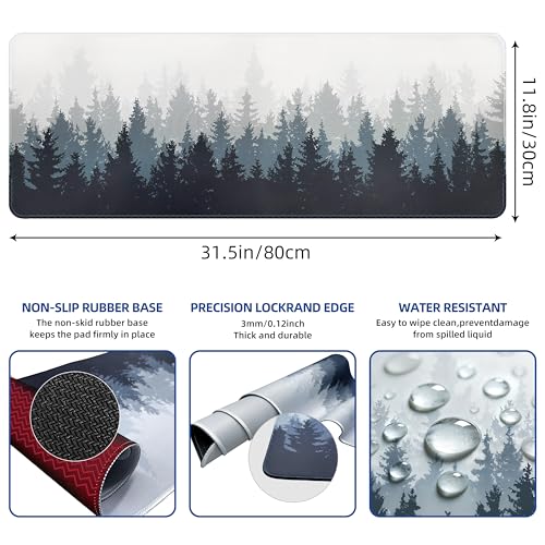 Galdas desk mat showing the forest pattern print detail