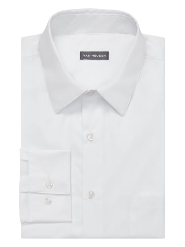 View of the chest pocket on the white Van Heusen shirt