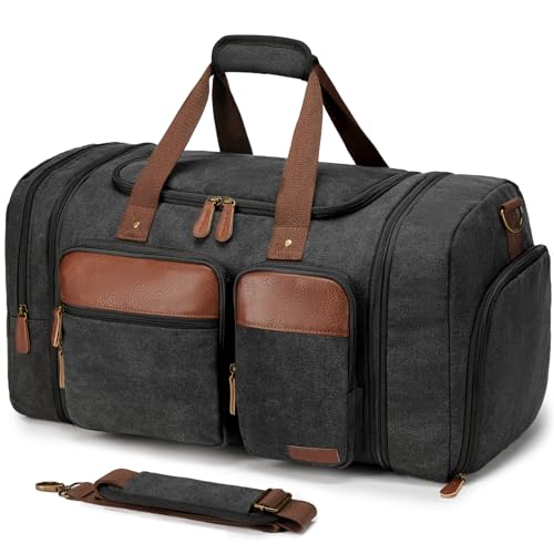 Celvetch 50L Expandable Canvas Duffle Bag front view