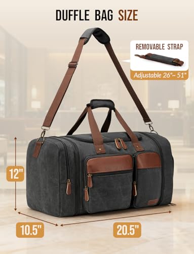 Celvetch Dark Grey travel bag expanded size