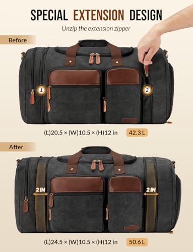 Inside view of Celvetch weekender bag compartments