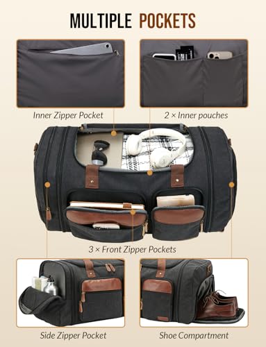 Side profile showing shoe storage on Celvetch duffle