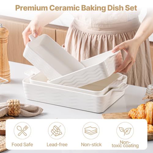 Estmoon 9-inch white casserole dish for oven