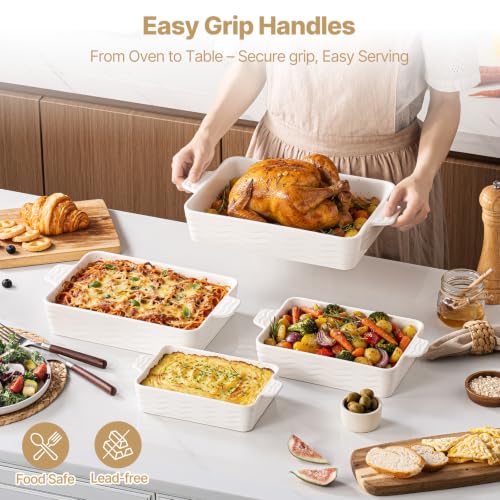 Top view of nested Estmoon ceramic bakeware set