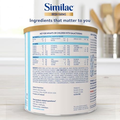 Front label of Similac Irish Farms baby formula