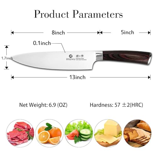 imarku kitchen knife cutting vegetables