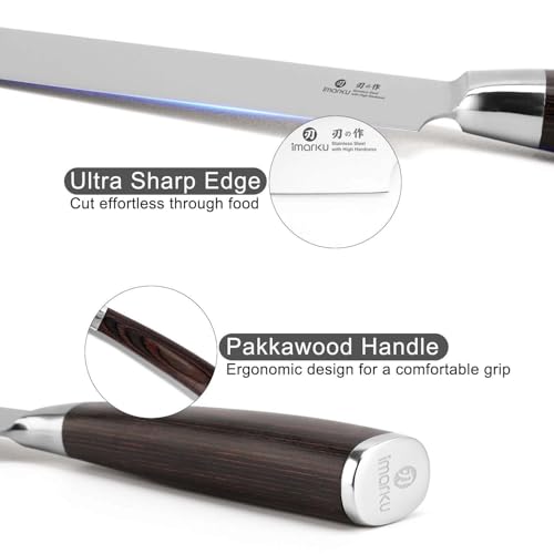 Deep brown handle finish on imarku knife