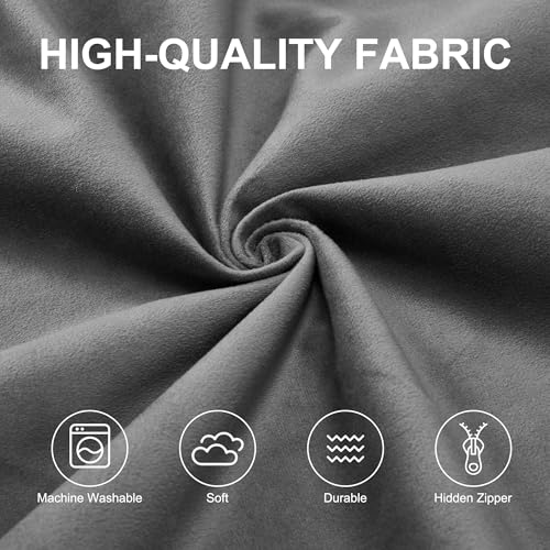 Close up of grey velvet fabric texture